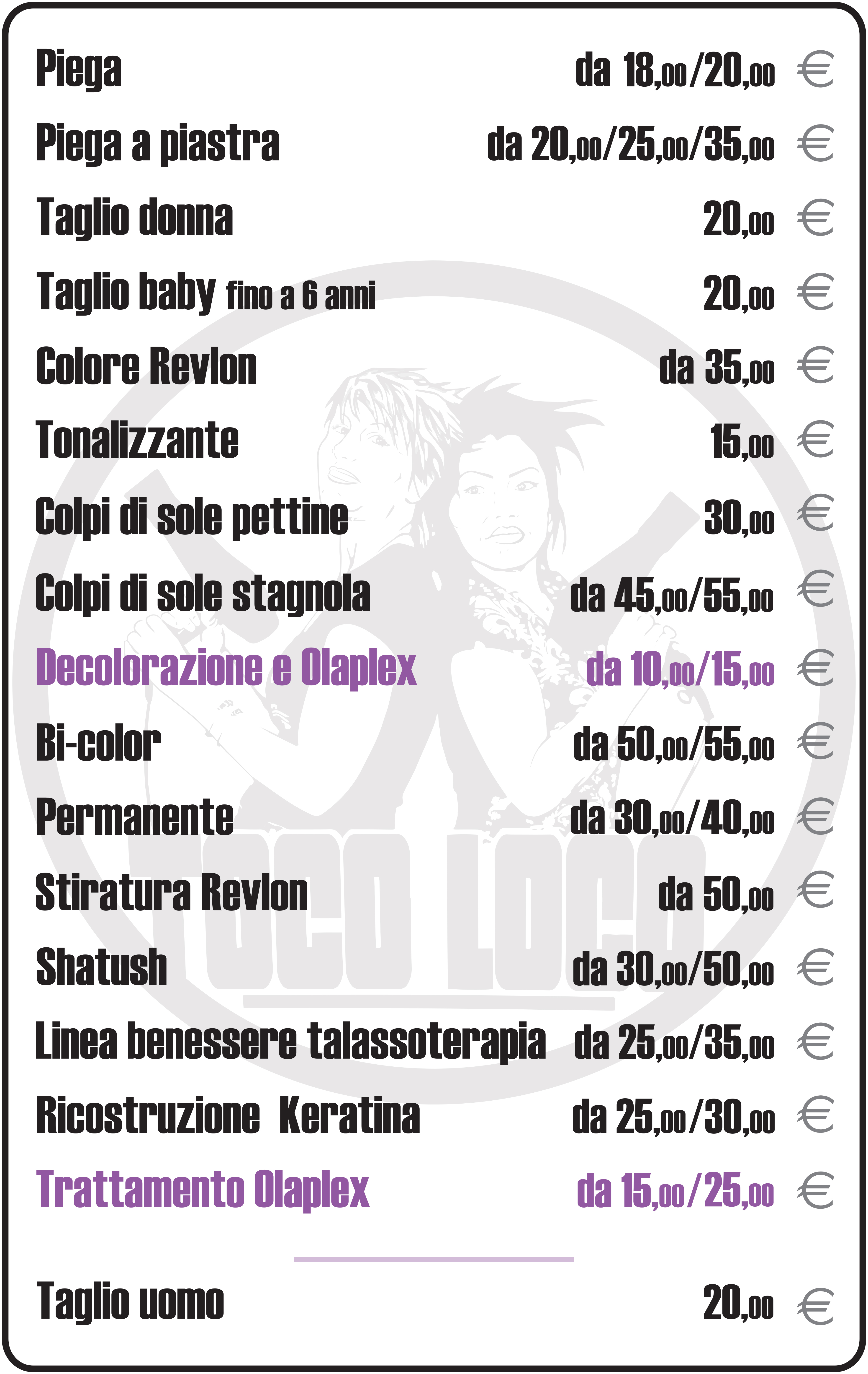 scaricare listino prezzi parrucchieri da